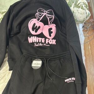 White Fox Black and Pink Tracksuit